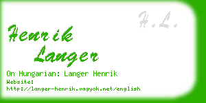 henrik langer business card